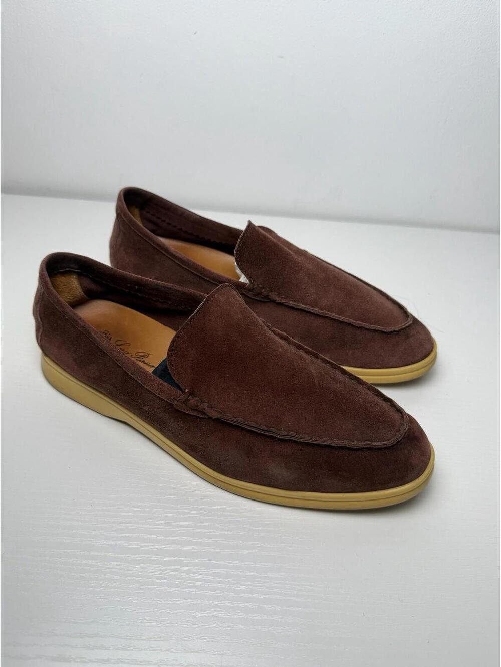 Loro Piana Summer Walk SZ 39 Women’s Loafers Brown Suede Authentic